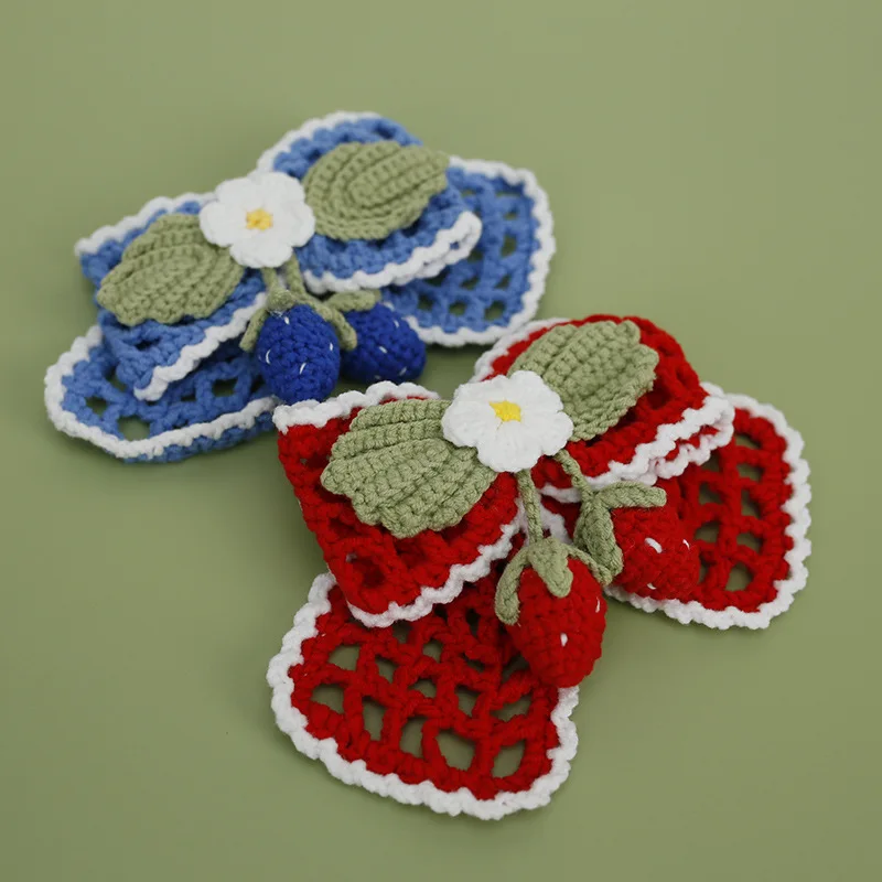 Cute Handmade Knitted Red Bowknot Hairpin Tiffany Blue Strawberry Hair Clip Customized Hair Accessories Girl's Birthday Gift 
Cute Handmade Knitted Red Bowknot Hairpin Tiffany Blue Strawberry Hair Clip Customized Hair Accessories Girl's Birthday Gift