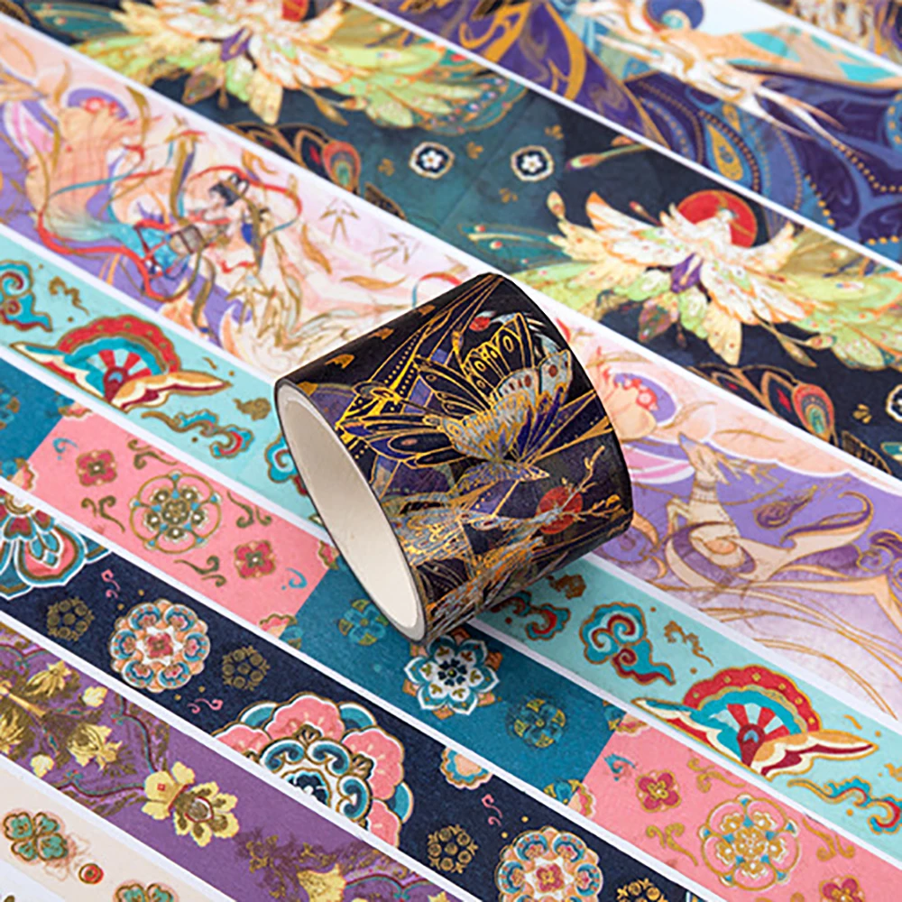 10 Rolls/Set Vintage Chinese Style Washi Tape Gold Foil Masking Tape Decorative Tape Diary Journal Stationery School Supplies
10 Rolls/Set Vintage Chinese Style Washi Tape Gold Foil Masking Tape Decorative Tape Diary Journal Stationery School Supplies