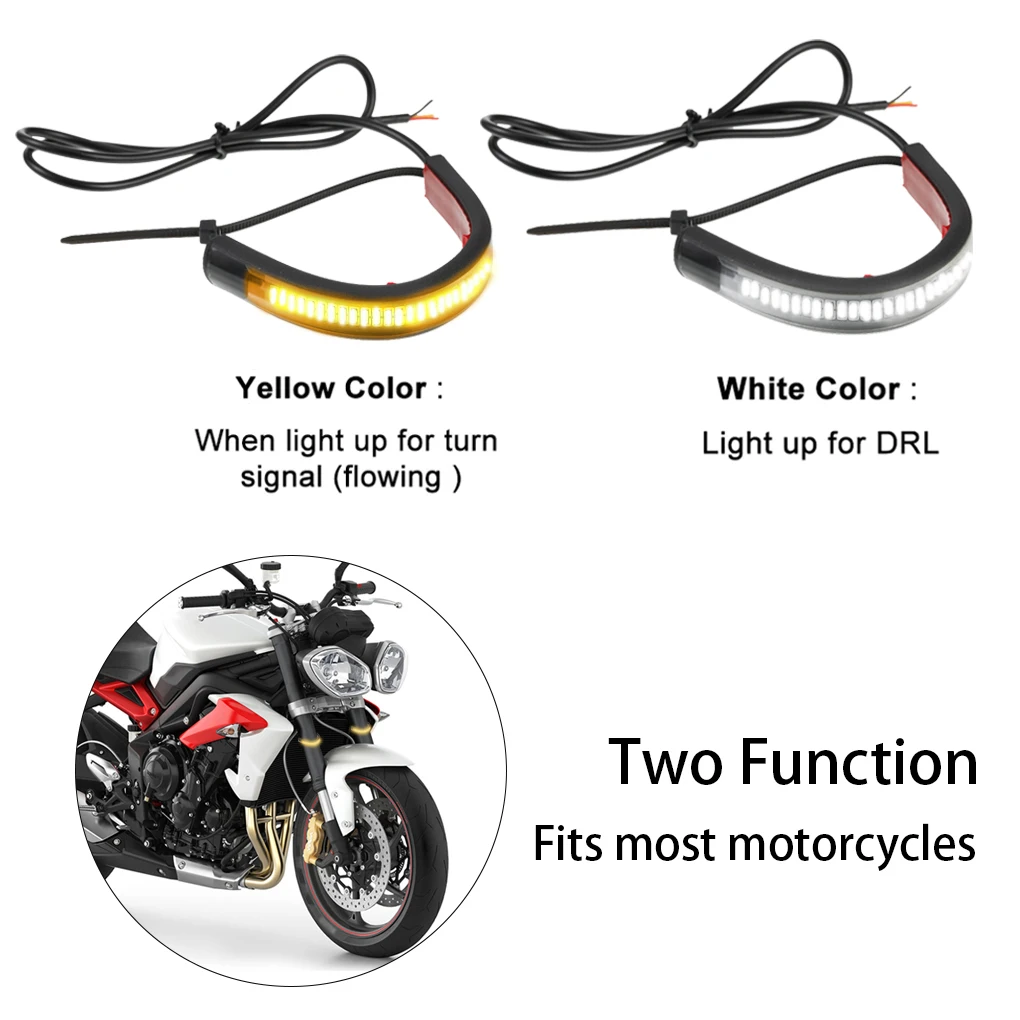 Pack of 2 Motorcycle Lights Bar Waterproof Self Adhesive Flowing Motorbike Lamps Signal Replacement Upgrade Accessories
Pack of 2 Motorcycle Lights Bar Waterproof Self Adhesive Flowing Motorbike Lamps Signal Replacement Upgrade Accessories