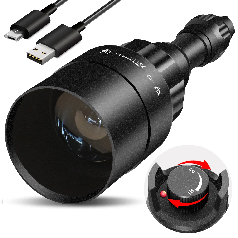 UniqueFire 1605 T75 5W LED Flashlight Night Vision Lumen Zoomable Focus IR 850nm Torch Infrared Light Hunting Waterproof Camping
UniqueFire 1605 T75 5W LED Flashlight Night Vision Lumen Zoomable Focus IR 850nm Torch Infrared Light Hunting Waterproof Camping
