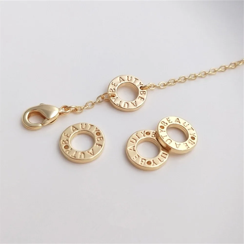 14K Gold Filled Plated letter doughnut double hole ring accessory DIY bracelet pendant connected by hand material
14K Gold Filled Plated letter doughnut double hole ring accessory DIY bracelet pendant connected by hand material