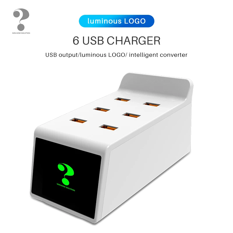 Fire Protection Shell Intelligent Electric Current Wall Desktop 6 Ports USB Travel Phone Charger
Fire Protection Shell Intelligent Electric Current Wall Desktop 6 Ports USB Travel Phone Charger