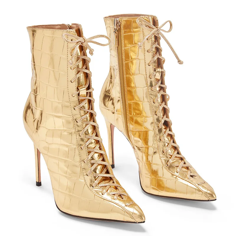 High Heel Short Boots Side Zipper Shoes For Women Zapatos Mujer Stone Pattern Botas Pointed Toe Ankle Boots Lace-Up Botines
High Heel Short Boots Side Zipper Shoes For Women Zapatos Mujer Stone Pattern Botas Pointed Toe Ankle Boots Lace-Up Botines