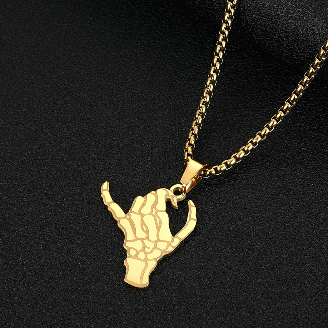 CHENGXUN Skeleton Pinky Swear Pendant Necklace for Women Men Stainless Steel Stoic Skull Charm Chain Couples Matching Jewelry
CHENGXUN Skeleton Pinky Swear Pendant Necklace for Women Men Stainless Steel Stoic Skull Charm Chain Couples Matching Jewelry