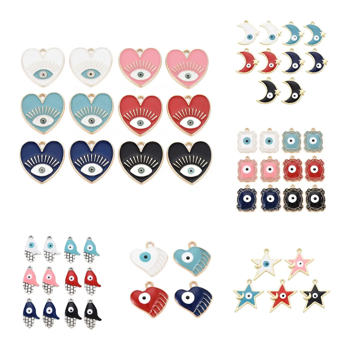 Pandahall 7 Style Mixed Color Light Gold Color Rack Plating Alloy Enamel Pendants for Necklace Earrings Bracelet Jewelry Making
Pandahall 7 Style Mixed Color Light Gold Color Rack Plating Alloy Enamel Pendants for Necklace Earrings Bracelet Jewelry Making