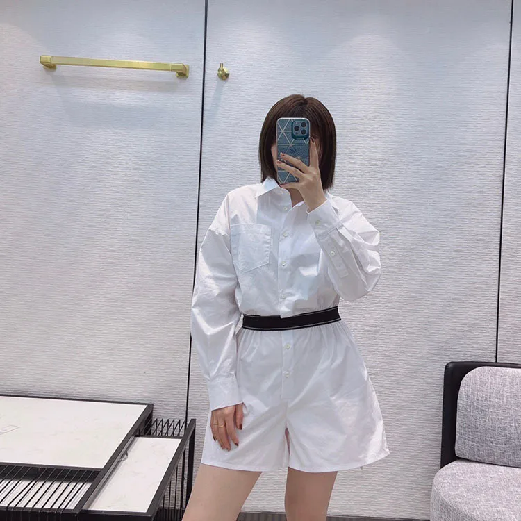 Luxury White Rompers for Women Top Quality 3D Cut Lapel Long Sleeve Mini Rompers Fashion Cotton Slim Playsuits Lady Spring 2022 
Luxury White Rompers for Women Top Quality 3D Cut Lapel Long Sleeve Mini Rompers Fashion Cotton Slim Playsuits Lady Spring 2022