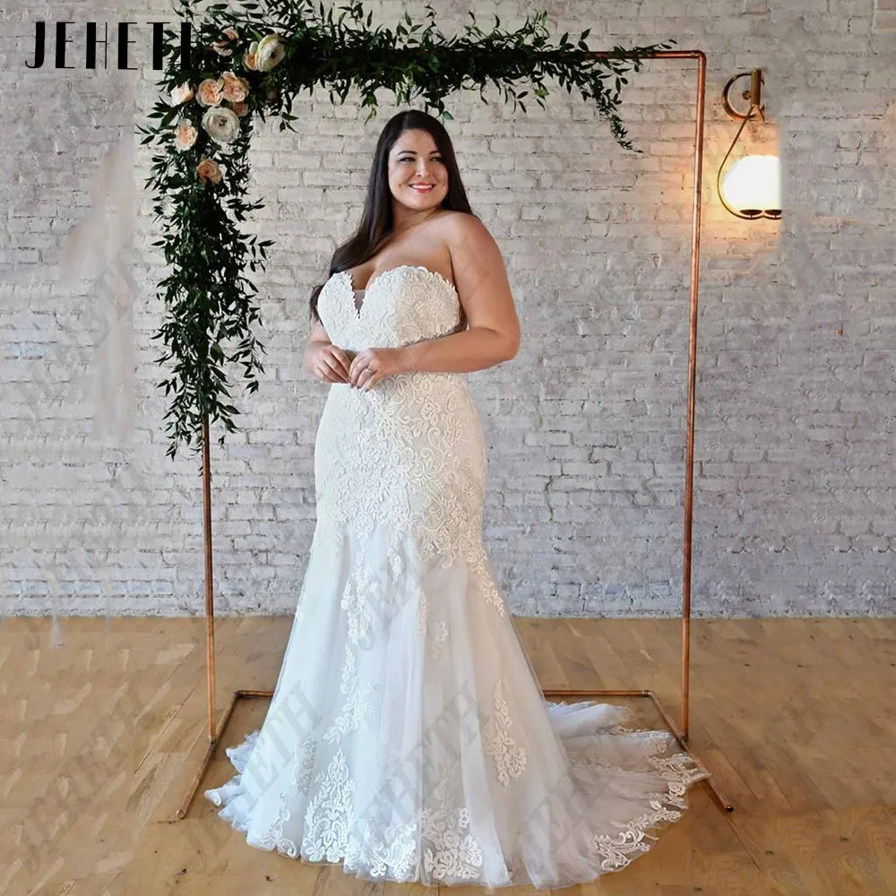 JEHETH Exquisite Sleeveless Wedding Dress Plus Size Bride Mermaid Lace Up Bridal Gowns Applique Classic vestidos de novia
JEHETH Exquisite Sleeveless Wedding Dress Plus Size Bride Mermaid Lace Up Bridal Gowns Applique Classic vestidos de novia
