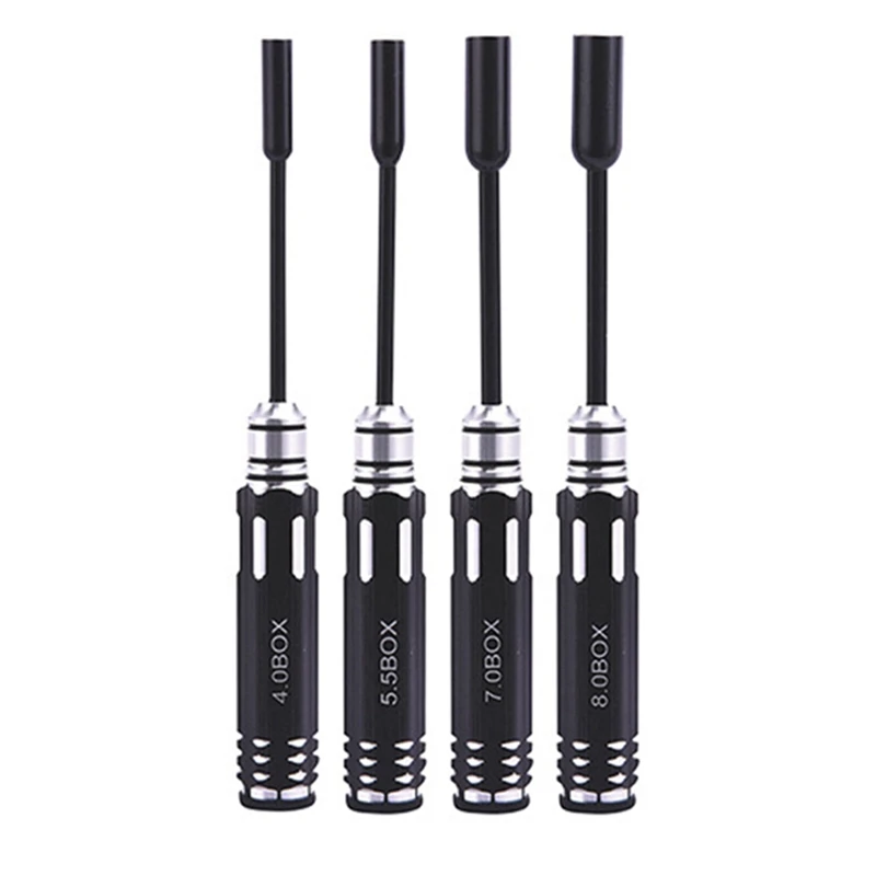 4Pcs Hex Nut Key Socket Screw Driver Wrench Spanner Box 4.0/ 5.5/7.0/8.0Mm Repair Tools Kit For RC Car Quadcopter Drone
4Pcs Hex Nut Key Socket Screw Driver Wrench Spanner Box 4.0/ 5.5/7.0/8.0Mm Repair Tools Kit For RC Car Quadcopter Drone