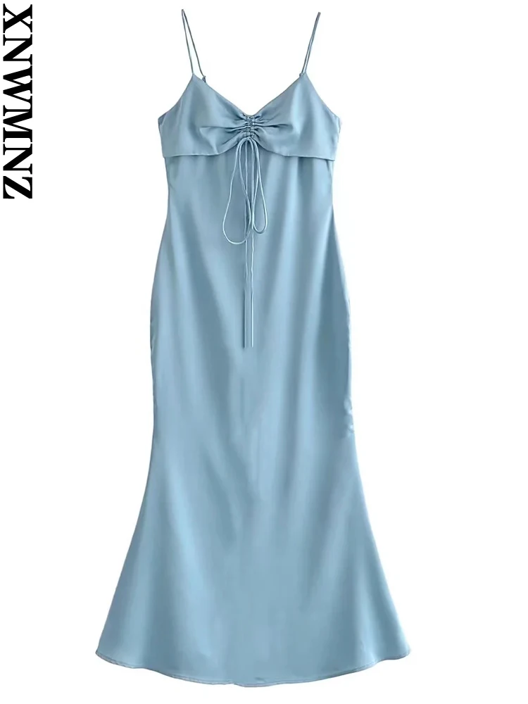 XNWMNZ Women's fashion solid satin elegant long dress women retro gather V-neck high waist slim thin straps summer evening dress
XNWMNZ Women's fashion solid satin elegant long dress women retro gather V-neck high waist slim thin straps summer evening dress