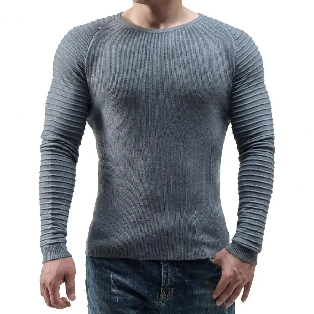 Spring/Autumn Men Sweater Pleated Knit Pullover Crew Neck Long Sleeve Slim Fit Stripe Applique Sweater
Spring/Autumn Men Sweater Pleated Knit Pullover Crew Neck Long Sleeve Slim Fit Stripe Applique Sweater