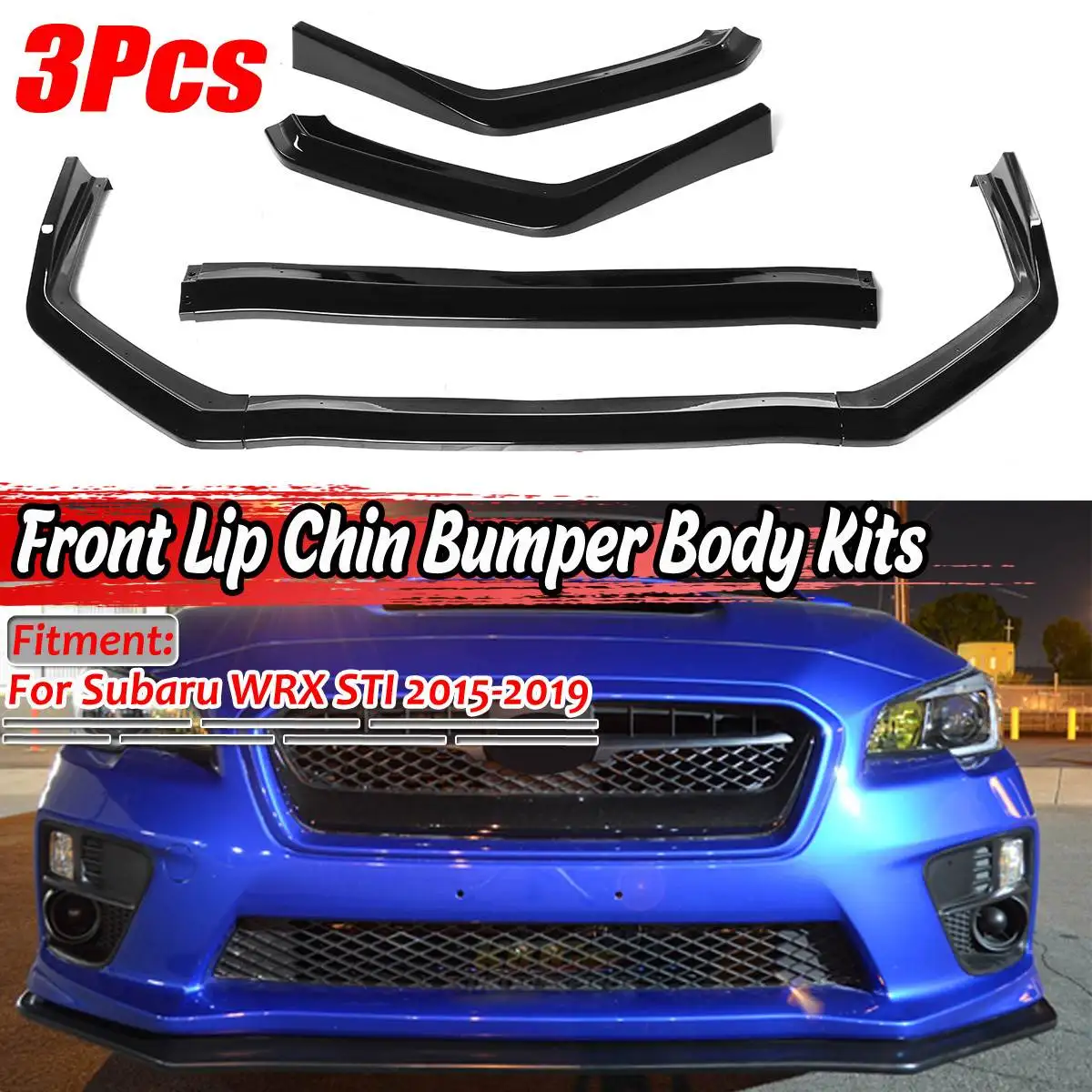 3Piece Car Front Bumper Lip Chin Bumper Body Kits Splitter Diffuser Protector Cover Deflector Lips For Subaru WRX STI 2015-2019
3Piece Car Front Bumper Lip Chin Bumper Body Kits Splitter Diffuser Protector Cover Deflector Lips For Subaru WRX STI 2015-2019