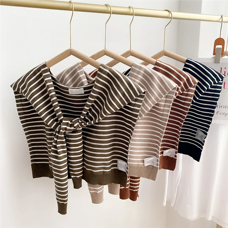 Shoulder Wraps Neckwear Cape Knotted Scarves Striped Outer Fake Collar Shawl Autumn Winter Neck Wear Scarf Woolen Knit Warm Soft
Shoulder Wraps Neckwear Cape Knotted Scarves Striped Outer Fake Collar Shawl Autumn Winter Neck Wear Scarf Woolen Knit Warm Soft
