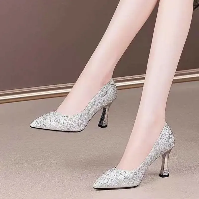 Sapatos Femininas Bridal Sexy Silver High Heel Shoes for Wedding Party Women Golden Crystal Glitter High Quality Pumps B232
Sapatos Femininas Bridal Sexy Silver High Heel Shoes for Wedding Party Women Golden Crystal Glitter High Quality Pumps B232