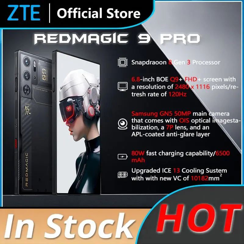 Новый оригинальный смартфон RedMagic 9 Pro, игровой телефон Snapdragon 8Gen3, аккумулятор 6500 мАч, быстрая зарядка 80 Вт, телефон с искусственными портами
Новый оригинальный смартфон RedMagic 9 Pro, игровой телефон Snapdragon 8Gen3, аккумулятор 6500 мАч, быстрая зарядка 80 Вт, телефон с искусственными портами