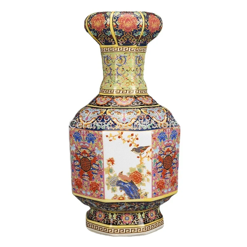 

Ceramic Ornaments Yongzheng Enamel Bulbous Lipped Vase Antique Porcelain Antique Antique Hallway Dried Flower Vase