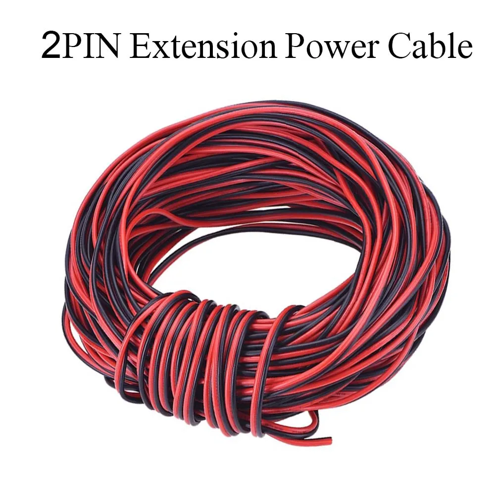 2PIN Extension Power Wire 22AWG Electrical Cord Copper Line Black Red Connector Cable 5M 10M 20M 50M 100M For LED Strip Light
2PIN Extension Power Wire 22AWG Electrical Cord Copper Line Black Red Connector Cable 5M 10M 20M 50M 100M For LED Strip Light