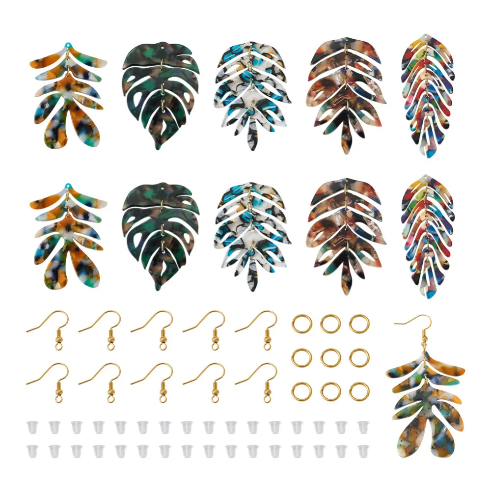 Cellulose Acetate Resin Monstera Leaf Dangle Earring Charm Pendants with Brass Earring Hooks for Jewelry Making DIY Supplies Kit
Cellulose Acetate Resin Monstera Leaf Dangle Earring Charm Pendants with Brass Earring Hooks for Jewelry Making DIY Supplies Kit