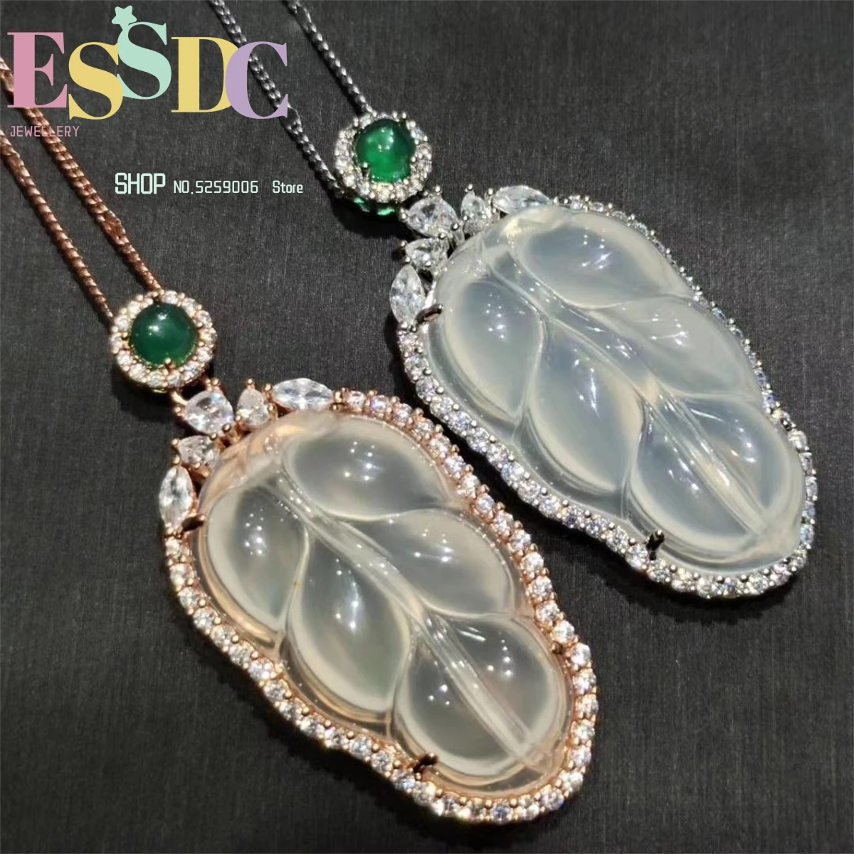 Wholesale Natural Chalcedony Color Silver Inlaid High Ice Leaf Women's Necklace Three-Dimensional Pendant With Chain Jewelry
Wholesale Natural Chalcedony Color Silver Inlaid High Ice Leaf Women's Necklace Three-Dimensional Pendant With Chain Jewelry