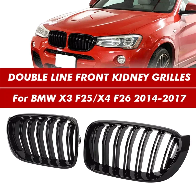 Front Kidney Grilles Racing Grill For BMW X4 F26 X3 F25 2014 2015 2016 2017 Dual Line Double Slat Front Bumper Grille Mesh Trim
Front Kidney Grilles Racing Grill For BMW X4 F26 X3 F25 2014 2015 2016 2017 Dual Line Double Slat Front Bumper Grille Mesh Trim