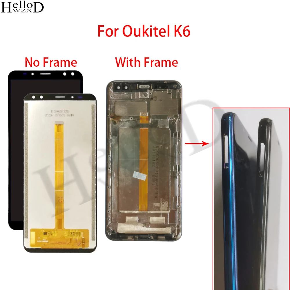 Оригинальный ЖК-экран для OUKITEL K6, ЖК-дисплей, сенсорный экран, дигитайзер с рамкой, полный ЖК-экран, инструменты для замены
Оригинальный ЖК-экран для OUKITEL K6, ЖК-дисплей, сенсорный экран, дигитайзер с рамкой, полный ЖК-экран, инструменты для замены