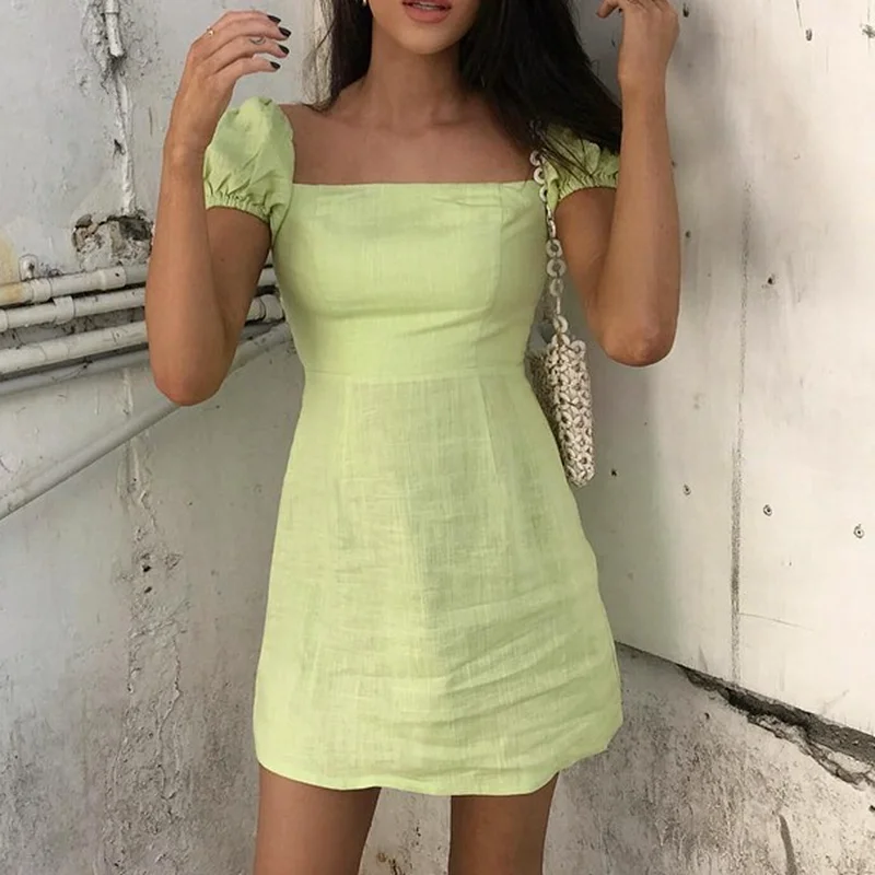 Vintage 90s Aesthetic Elegant Sweet Square Collar Mini Bodycon Casual Y2k Fashion Cute Puff Sleeve A-line Dresses Outfits Green
Vintage 90s Aesthetic Elegant Sweet Square Collar Mini Bodycon Casual Y2k Fashion Cute Puff Sleeve A-line Dresses Outfits Green