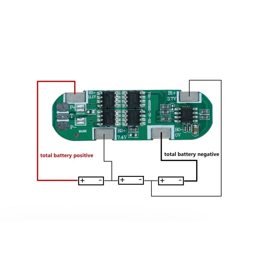 BMS 3S 8A 11.1V 12.6V Lithium Battery Cell Charger Protection Board PCB BMS 3S Power Bank Charging For Electric Toys Tools
BMS 3S 8A 11.1V 12.6V Lithium Battery Cell Charger Protection Board PCB BMS 3S Power Bank Charging For Electric Toys Tools