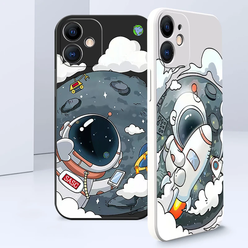 Cartoon Astronaut Liquid Silicone Case For iPhone 13 12 11 Pro Mini 7 8 6s 6 Plus SE 2020 XR X XS Max Phone Funda Coque Capa
Cartoon Astronaut Liquid Silicone Case For iPhone 13 12 11 Pro Mini 7 8 6s 6 Plus SE 2020 XR X XS Max Phone Funda Coque Capa