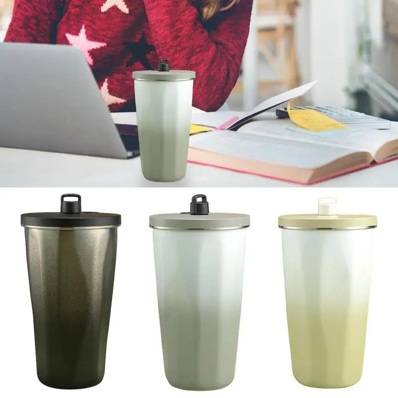 

Stainless Steel Tumblers With Straw Thermos Water Bottle Insulated Coffee Bottle Coffee Mug And Water Bottle Eye-catching Design