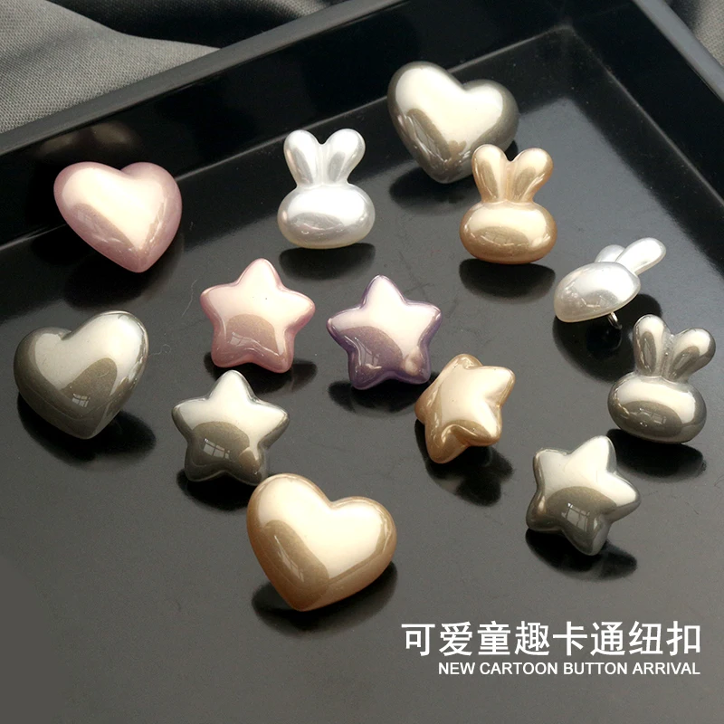 6pcs Luxury Cute Rabbit Star Pearl Heart Buttons for Needlework Clothing Decorative Kids Sewing Child Coat DIY Garment Plastic
6pcs Luxury Cute Rabbit Star Pearl Heart Buttons for Needlework Clothing Decorative Kids Sewing Child Coat DIY Garment Plastic