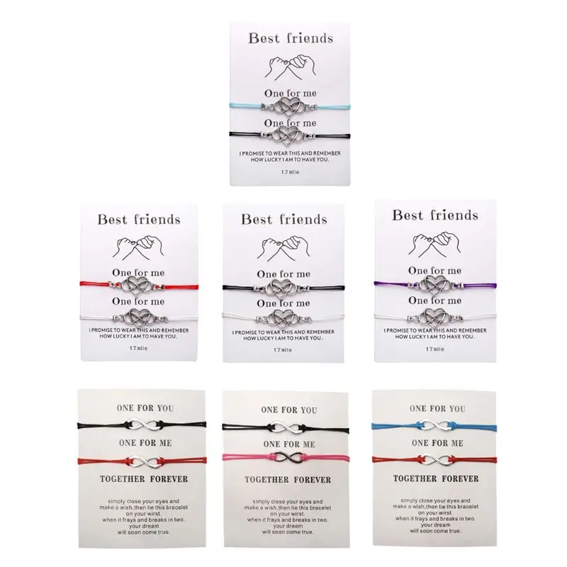 Card Love Heart Pendant Bracelet for Friendship Long Distance Bracelets for Creative Weaving Adjustable Jewelry Gif 
Card Love Heart Pendant Bracelet for Friendship Long Distance Bracelets for Creative Weaving Adjustable Jewelry Gif