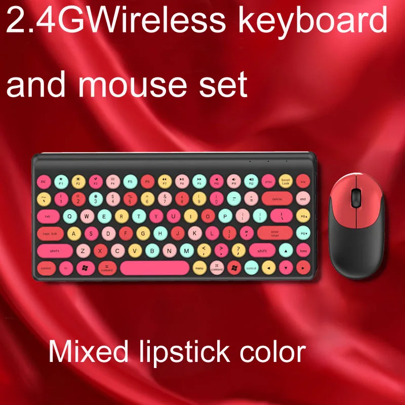 86Key 2.4GHZ Wireless Color Matching Keyboard And Mouse Set Lipstick colors Punk Keycap For Business Office Laptop desktop
86Key 2.4GHZ Wireless Color Matching Keyboard And Mouse Set Lipstick colors Punk Keycap For Business Office Laptop desktop