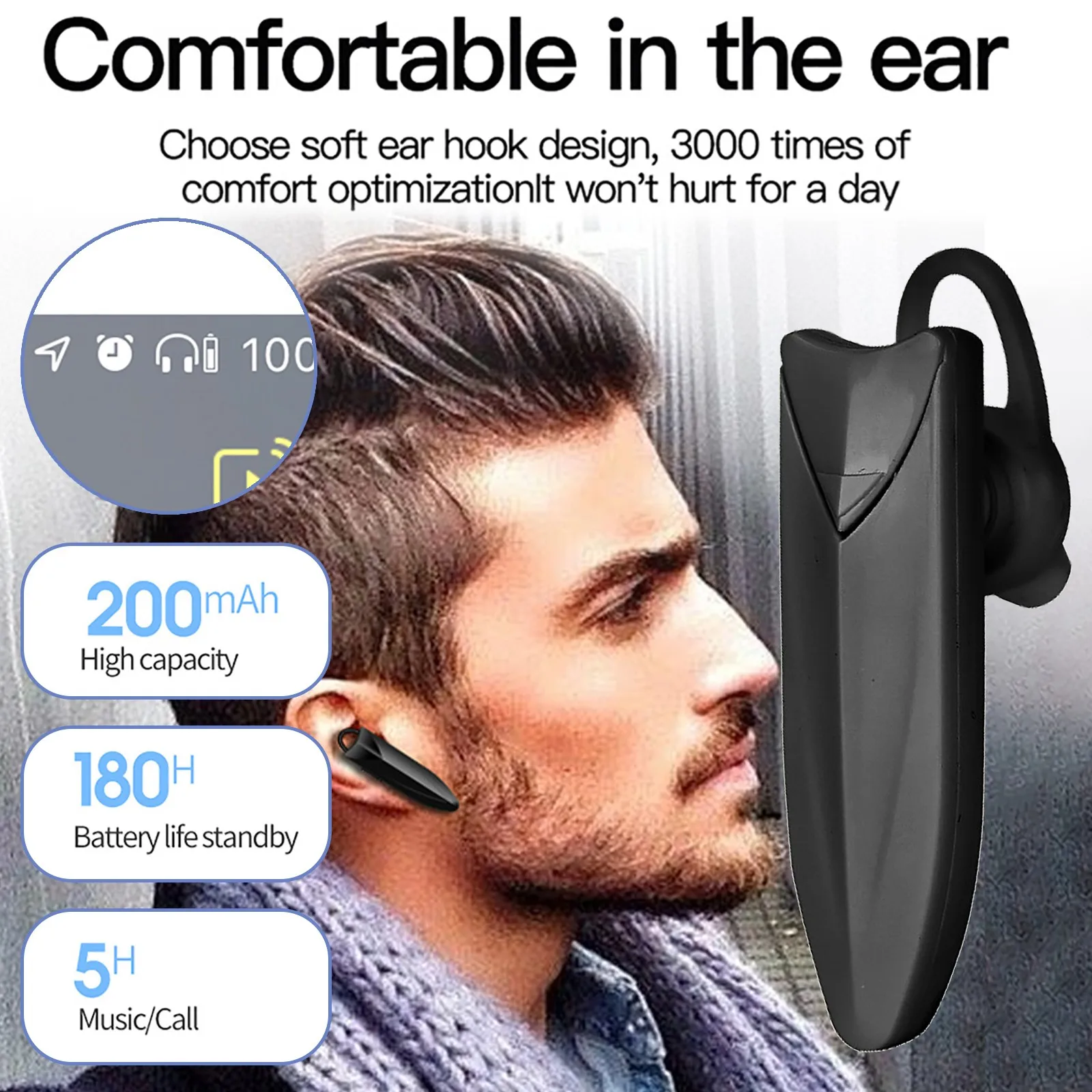 HMB-17 Wireless Headsets Bluetooth 5.0 Business Single Earphone Automatic Pairing One Click To Answer Call With Mic NEW
HMB-17 Wireless Headsets Bluetooth 5.0 Business Single Earphone Automatic Pairing One Click To Answer Call With Mic NEW
