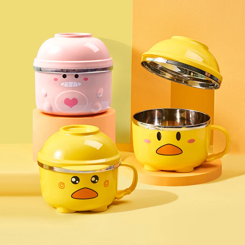 900/1200ml Cute Duck Ramen Bowl With Lid Stainless Steel Kawaii Double-layer Kitchen Noodle Salad Fruit Rice Soup Bowl Tableware
900/1200ml Cute Duck Ramen Bowl With Lid Stainless Steel Kawaii Double-layer Kitchen Noodle Salad Fruit Rice Soup Bowl Tableware