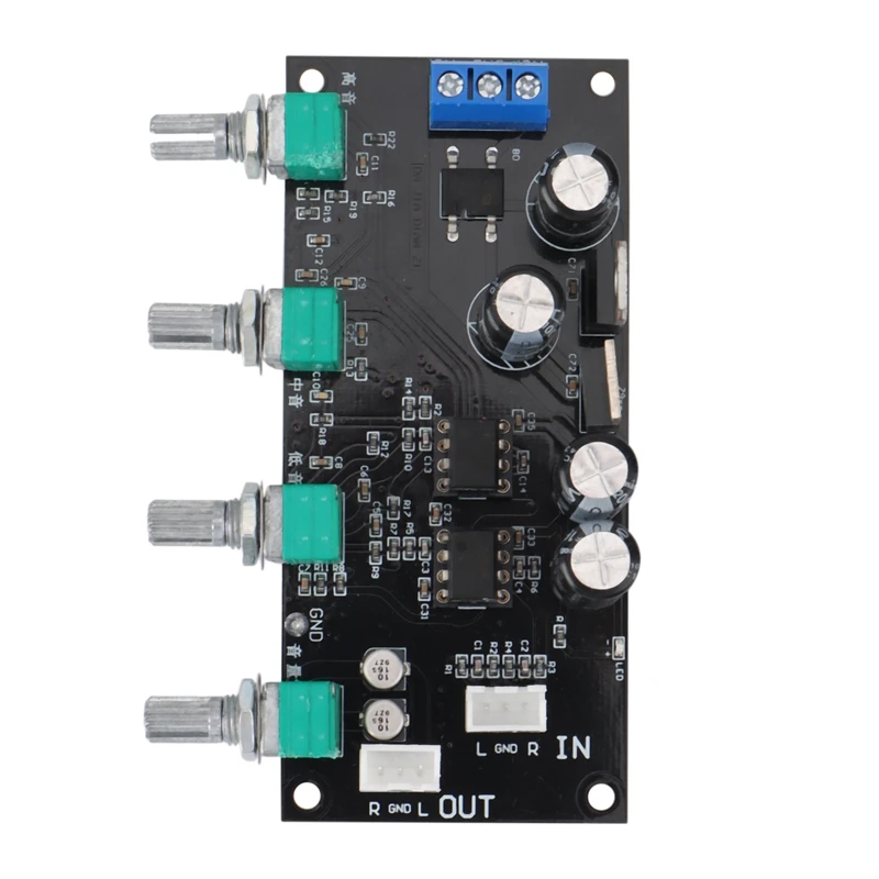 NE5532 Amplifier Tone Preamp Board Treble Bass Midrange Volume Tone Control Adjustment Pre-Amplifier
NE5532 Amplifier Tone Preamp Board Treble Bass Midrange Volume Tone Control Adjustment Pre-Amplifier