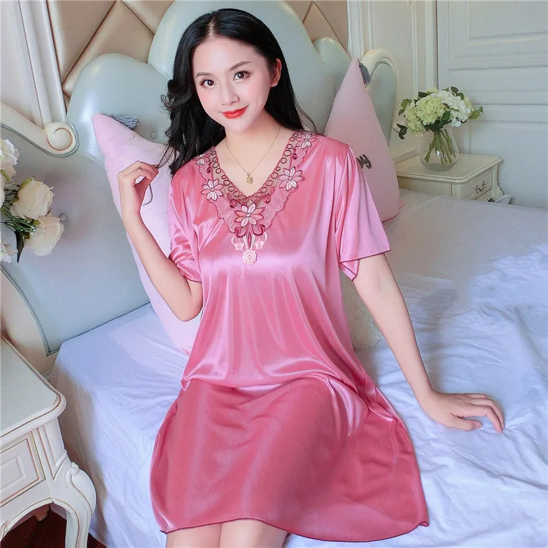New Sexy Sleepwear Silk Nightgown Casual Nightie Nightwear Lingerie Nightdress Sleepwear Pajamas For Women Loungewear Home wear
New Sexy Sleepwear Silk Nightgown Casual Nightie Nightwear Lingerie Nightdress Sleepwear Pajamas For Women Loungewear Home wear