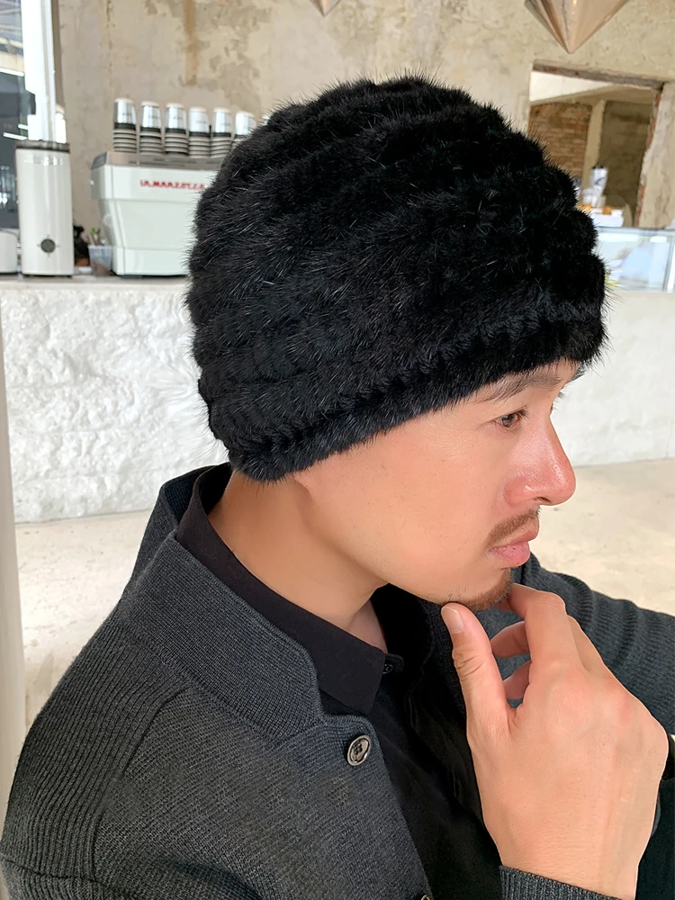 Men's Real Mink Fur Hat Winter Warm Beanie Cap Headwear Outdoor Travel Ski Black Brown
Men's Real Mink Fur Hat Winter Warm Beanie Cap Headwear Outdoor Travel Ski Black Brown