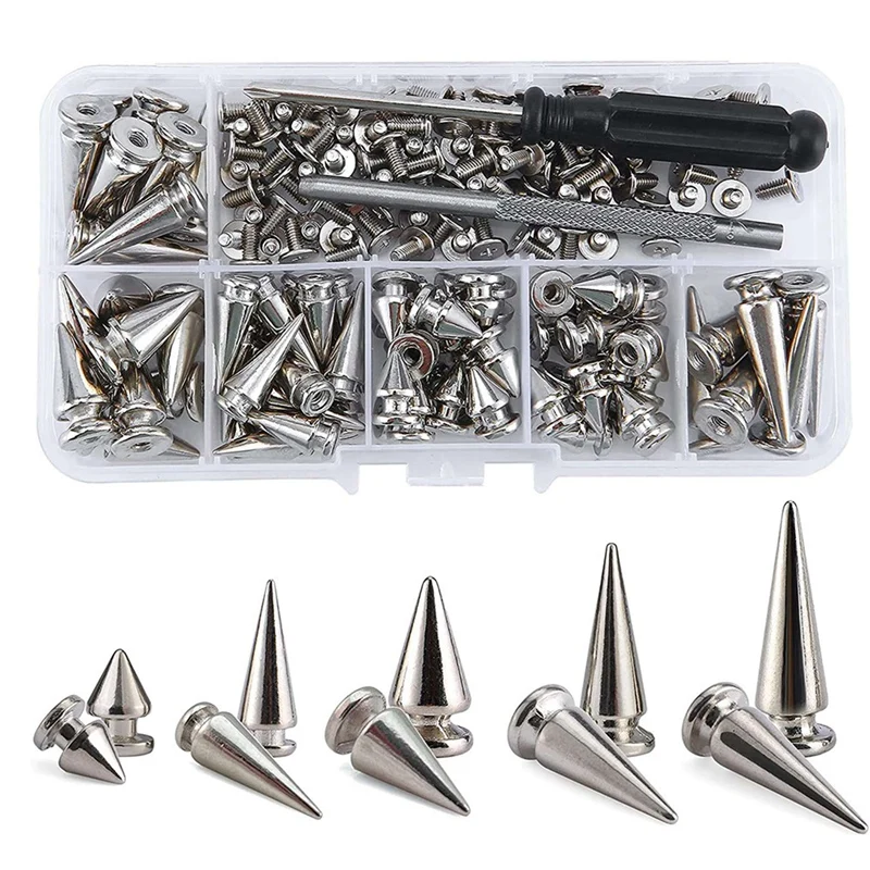 140 Sets Silver Mixed Shape Spikes And Studs Cone Croc Spikes Leather Rivet Kit For Clothing Shoes Belts DIY
140 Sets Silver Mixed Shape Spikes And Studs Cone Croc Spikes Leather Rivet Kit For Clothing Shoes Belts DIY