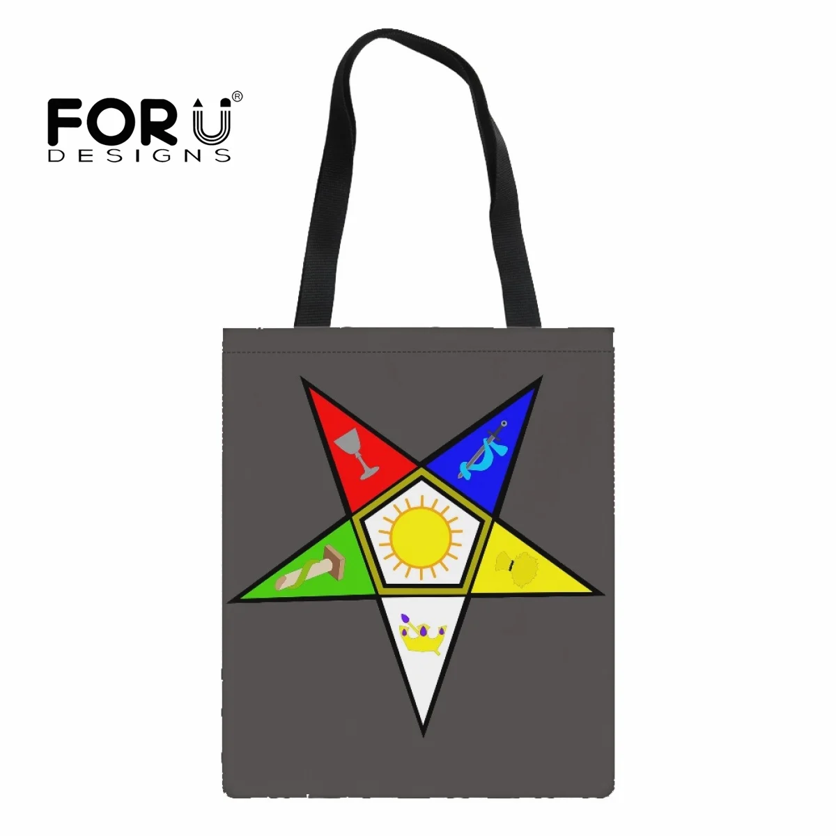 FORUDESIGNS Greek Sorority Print Totes Bags Order of The Eastern Star Shopping Bag Shoulder Bags Canvas Handbag for Gift Bag
FORUDESIGNS Greek Sorority Print Totes Bags Order of The Eastern Star Shopping Bag Shoulder Bags Canvas Handbag for Gift Bag