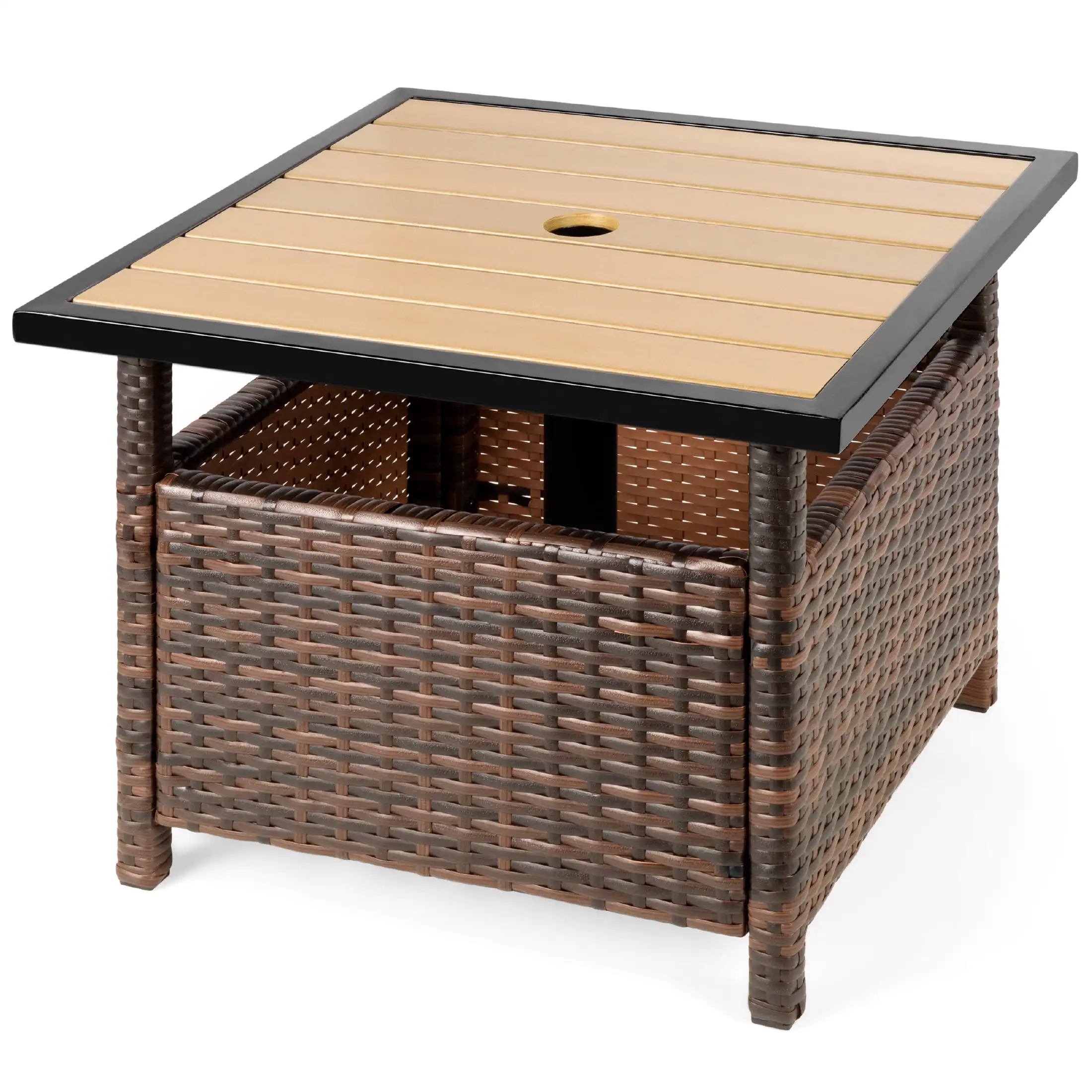 Best Choice Products Wicker Rattan Patio Side Table Outdoor Furniture for Garden, Pool, Deck w/ Umbrella Hole - Brown
Best Choice Products Wicker Rattan Patio Side Table Outdoor Furniture for Garden, Pool, Deck w/ Umbrella Hole - Brown