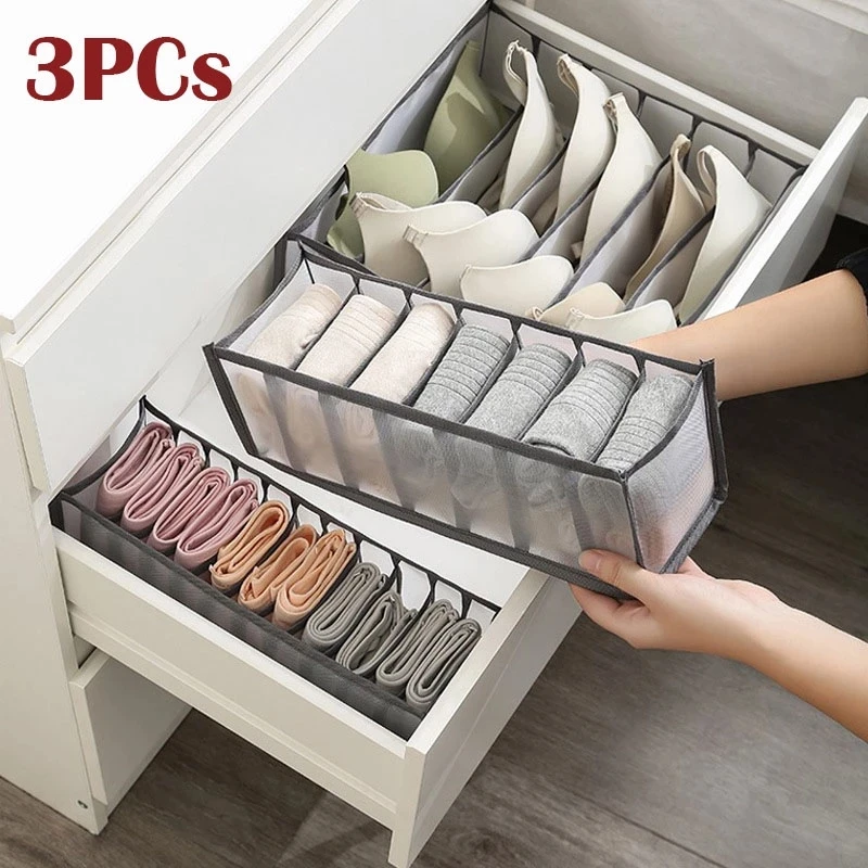 Underwear Drawer Organizer Storage Box 3PCs Set Foldable Closet Organizers Drawer Divider Storage Boxes for Underpants Socks Bra
Underwear Drawer Organizer Storage Box 3PCs Set Foldable Closet Organizers Drawer Divider Storage Boxes for Underpants Socks Bra