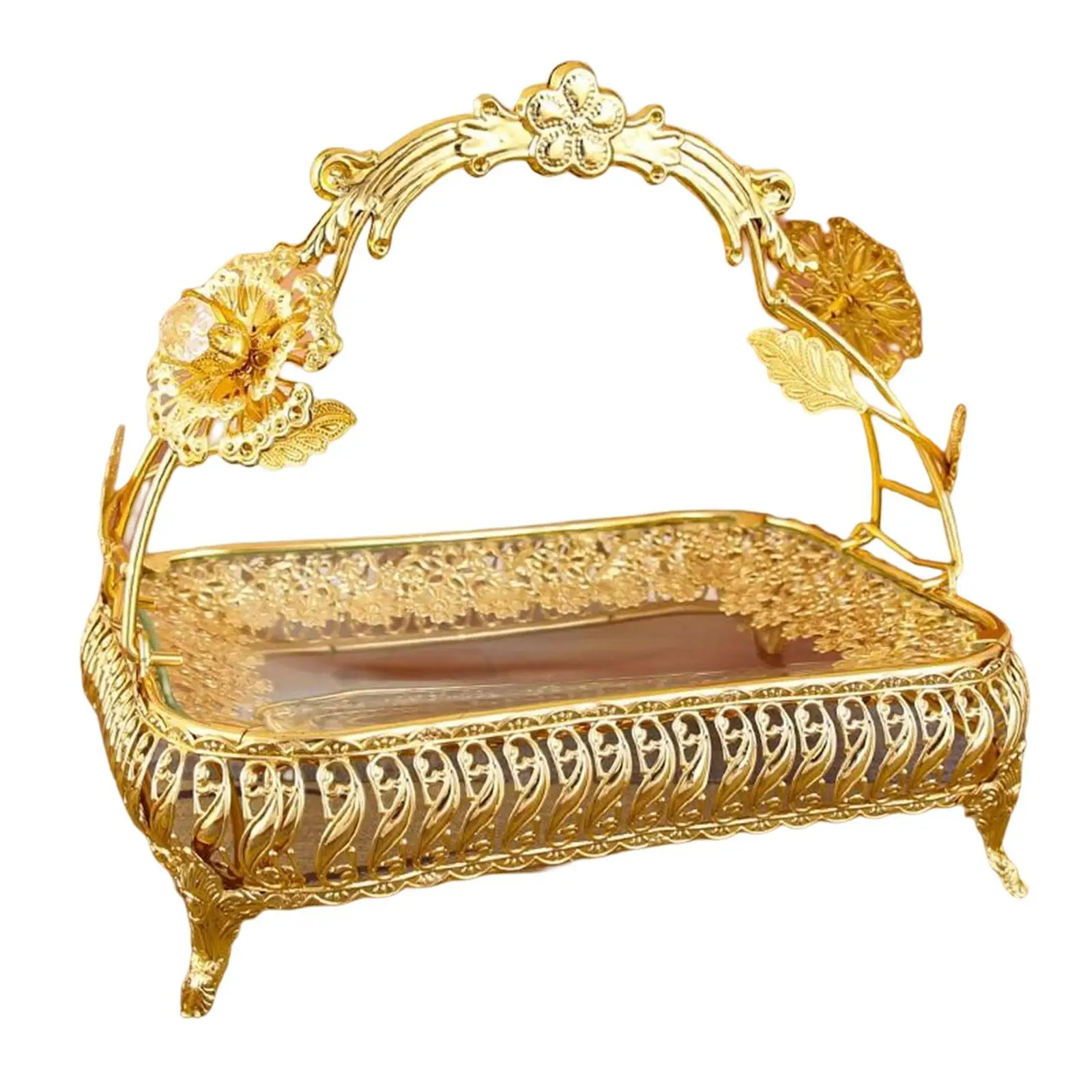 European Style Handle Fruit Basket Portable Serving Tray Dessert Tray Fruit Plate Fruit Bowl for Restaurant Countertop Household
European Style Handle Fruit Basket Portable Serving Tray Dessert Tray Fruit Plate Fruit Bowl for Restaurant Countertop Household