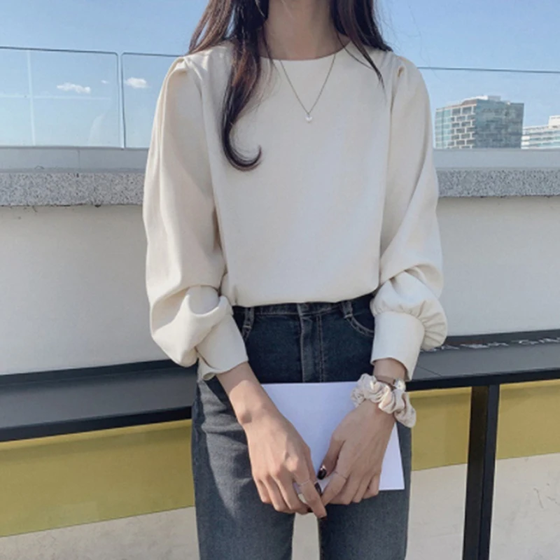 Футболка женская акриловая оверсайз, базовая Однотонная рубашка с длинным рукавом, повседневный Свободный Топ с круглым вырезом в Корейско... 
Футболка женская акриловая оверсайз, базовая Однотонная рубашка с длинным рукавом, повседневный Свободный Топ с круглым вырезом в Корейско...