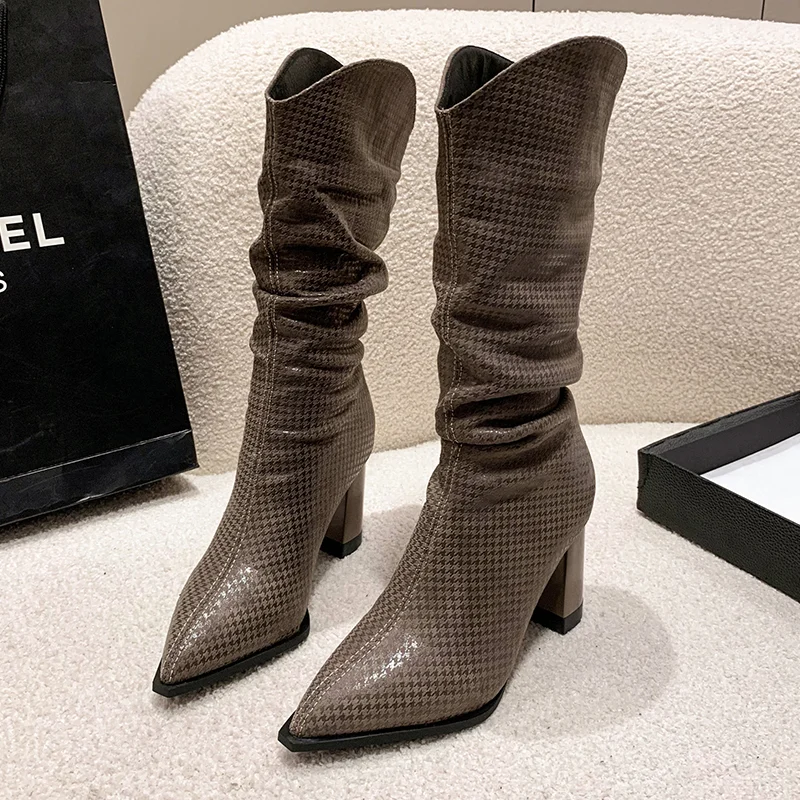 2023 New Women's Knee High Boots PU Leather Pointed Toe Women's Square High Heel Boots Women's Shoes Women Shoes Platform Boots
2023 New Women's Knee High Boots PU Leather Pointed Toe Women's Square High Heel Boots Women's Shoes Women Shoes Platform Boots