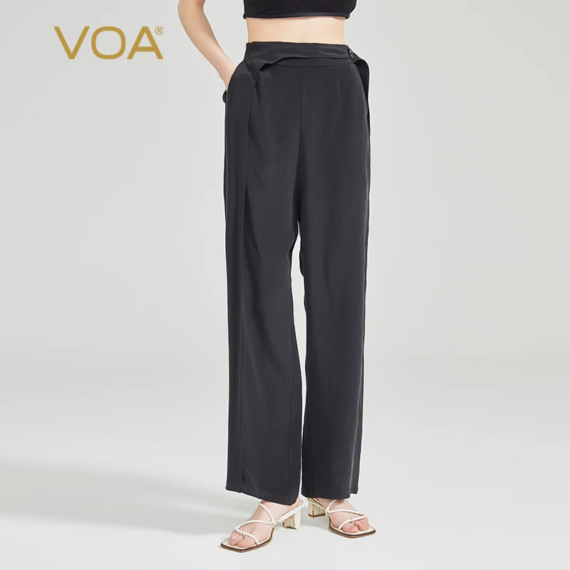 (Fans Exclusive Discount) VOA Real Silk Elastic Waist Trousers Women Simple Office Ladies Distressed Straight Leg Pants KE977
(Fans Exclusive Discount) VOA Real Silk Elastic Waist Trousers Women Simple Office Ladies Distressed Straight Leg Pants KE977