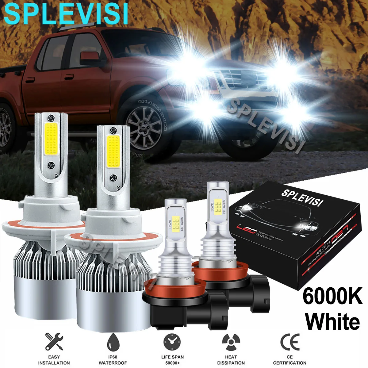 LED Headlight Fog Light Bulbs 6000K Fit For Ford Explorer Sport Trac 2007-2008 Ford Mustang GT 2005 2006-2012
LED Headlight Fog Light Bulbs 6000K Fit For Ford Explorer Sport Trac 2007-2008 Ford Mustang GT 2005 2006-2012