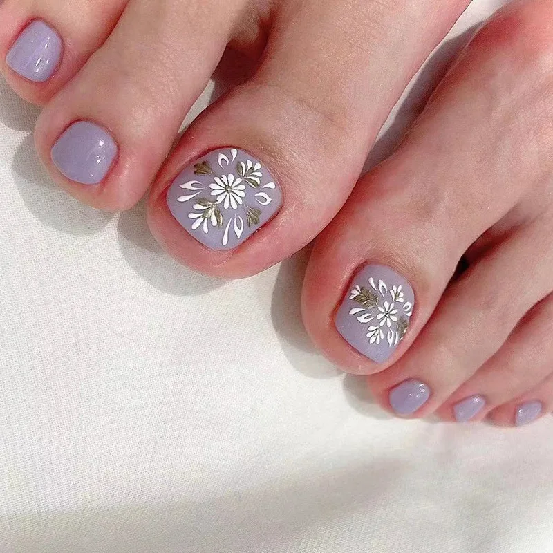 24Pcs Fresh Sweet Flower Nail Art Toe Fake Nails Detachable Stick On Nail Full Cover Press On Nail Artificial Foot Nail Tips Art
24Pcs Fresh Sweet Flower Nail Art Toe Fake Nails Detachable Stick On Nail Full Cover Press On Nail Artificial Foot Nail Tips Art