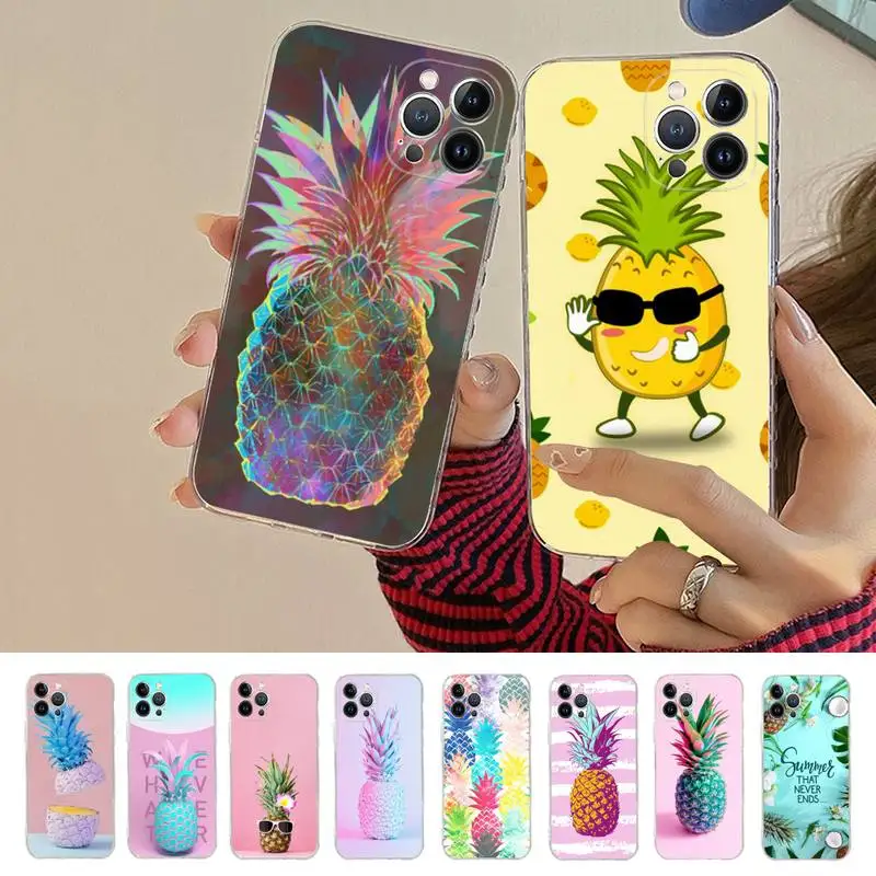 

Pineapple Aesthetic art Phone Case For iPhone 14 13 12 Mini 11 Pro XS Max X XR SE 6 7 8 Plus Soft Silicone Cover