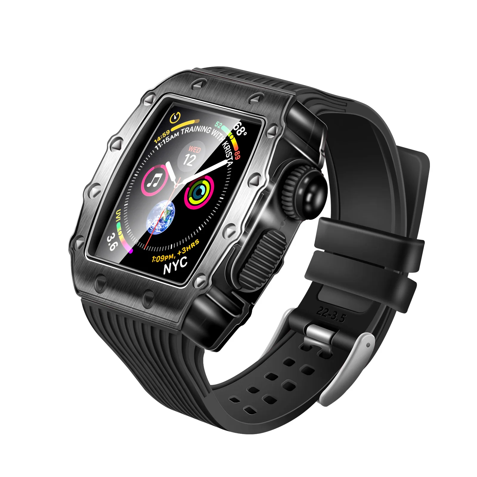 45mm For Apple watch Series 7 SE 6 5 Metal smart iWatch Case 44mm 41mm rubber sports strap,only watchband
45mm For Apple watch Series 7 SE 6 5 Metal smart iWatch Case 44mm 41mm rubber sports strap,only watchband