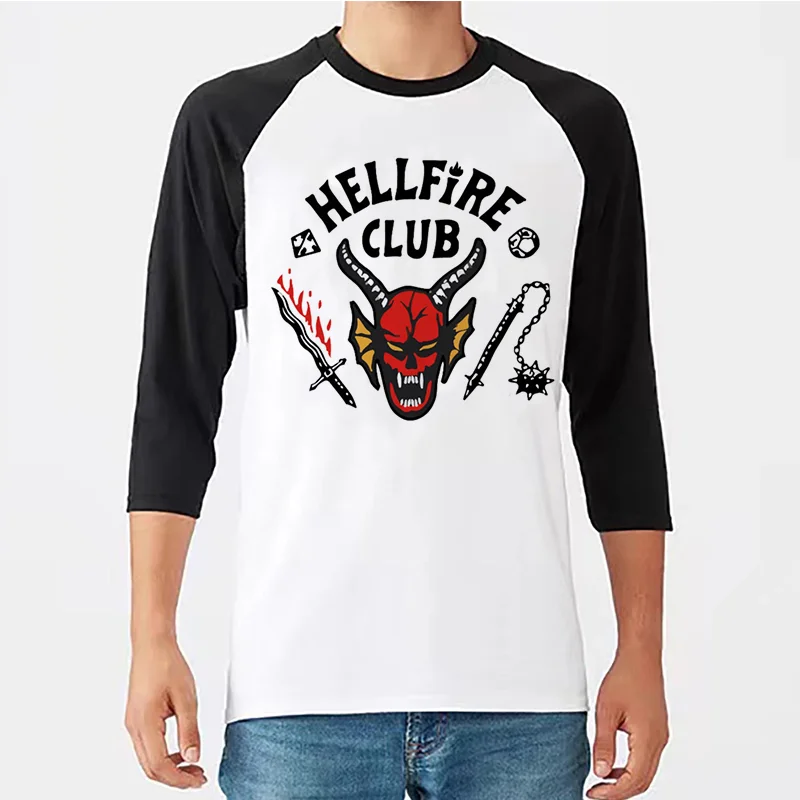 

New Long Sleeve Stranger 4 T Shirt Women/Men T-shirt Hellfire Club Tshirt Three Quarter Funny Tee Shirt Clothes Unisex