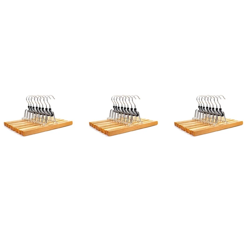 24 Piece Wooden Series Slack Hangers Non-Slip Wood Pants Hangers With 360 Degree Rotation Anti-Rust Hook Clip Hangers
24 Piece Wooden Series Slack Hangers Non-Slip Wood Pants Hangers With 360 Degree Rotation Anti-Rust Hook Clip Hangers
